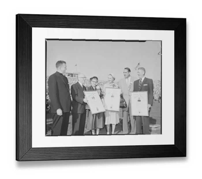 Framed Print : Recipients of Football Hall of Fame Awards on Field Framed Print : Recipients of Football Hall of Fame Awards on Field