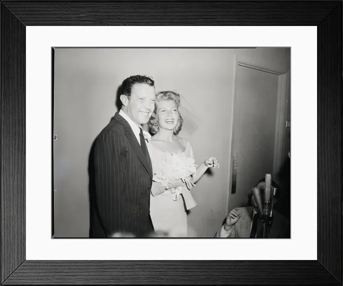 Framed Print : Rita Hayworth with Her New Husband Framed Print : Rita Hayworth with Her New Husband