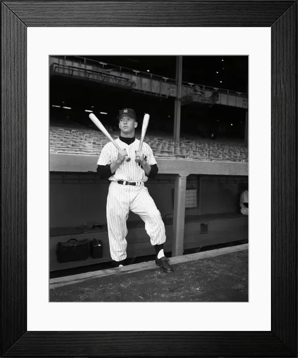 Framed Print : Mickey Mantle With Bats On Both Shoulder Framed Print : Mickey Mantle With Bats On Both Shoulder
