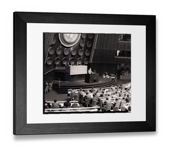 Framed Print : Dulles Addressing UN General Assembly