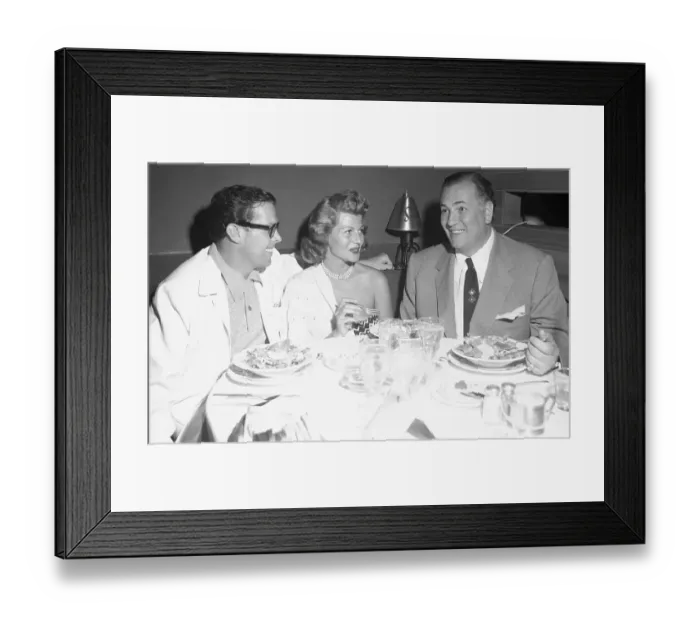 Framed Print : Rita Hayworth and Dick Haymes with Jack Entratter Framed Print : Rita Hayworth and Dick Haymes with Jack Entratter