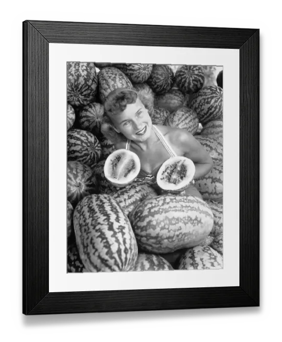 Framed Print : Woman with New Type of Watermelons Framed Print : Woman with New Type of Watermelons