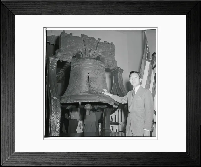 Framed Print : Prince Akihito and Liberty Bell Framed Print : Prince Akihito and Liberty Bell