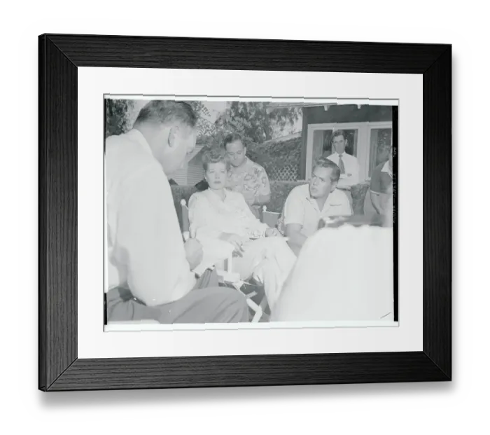 Framed Print : Lucille Ball and Desi Arnaz Holding Press Conference Framed Print : Lucille Ball and Desi Arnaz Holding Press Conference