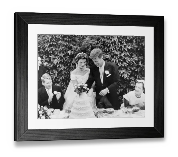Framed Print : John F. and Jackie Kennedy Cutting Wedding Cake Framed Print : John F. and Jackie Kennedy Cutting Wedding Cake