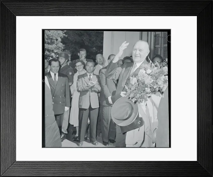 Framed Print : Konrad Adenauer Waving Framed Print : Konrad Adenauer Waving