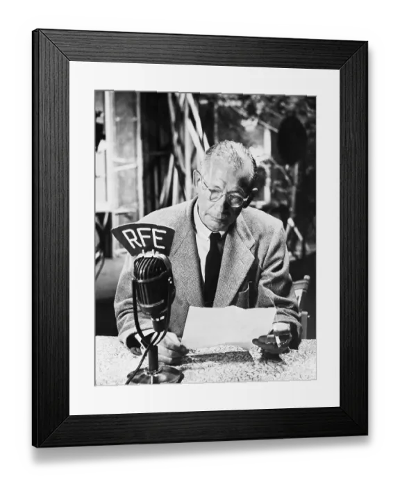 Framed Print : Nunnally Johnson on Radio Free Europe Framed Print : Nunnally Johnson on Radio Free Europe