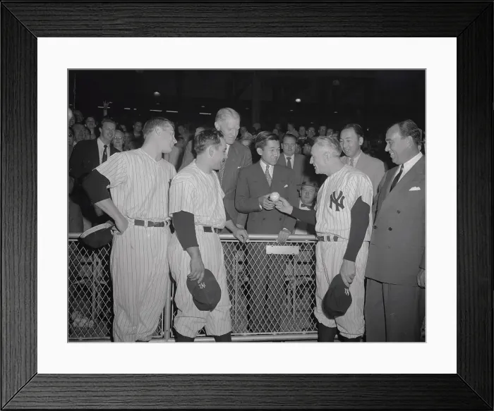 Framed Print : Crown Prince Akihito Receiving Customary Yankee Baseball Framed Print : Crown Prince Akihito Receiving Customary Yankee Baseball