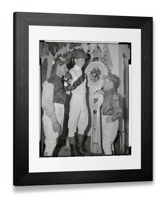 Framed Print : Willie Hartach Being Observed While He is Weighed Framed Print : Willie Hartach Being Observed While He is Weighed