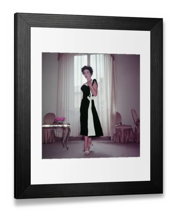 Framed Print : Elizabeth Taylor Modeling B & W Dress Framed Print : Elizabeth Taylor Modeling B & W Dress