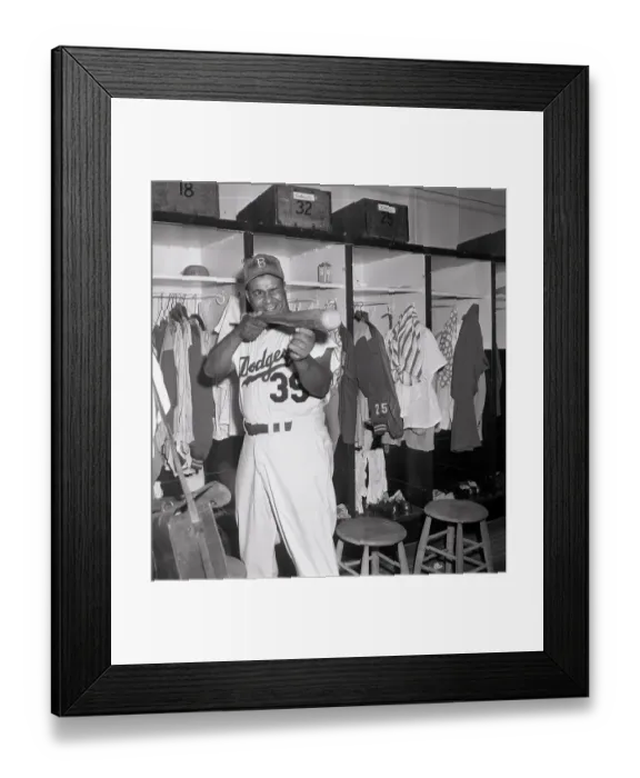 Framed Print : Roy Campanella Taking Aim with Bat Framed Print : Roy Campanella Taking Aim with Bat