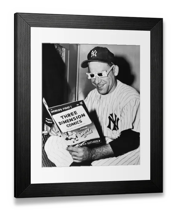 Framed Print : Yogi Berra Reading Framed Print : Yogi Berra Reading