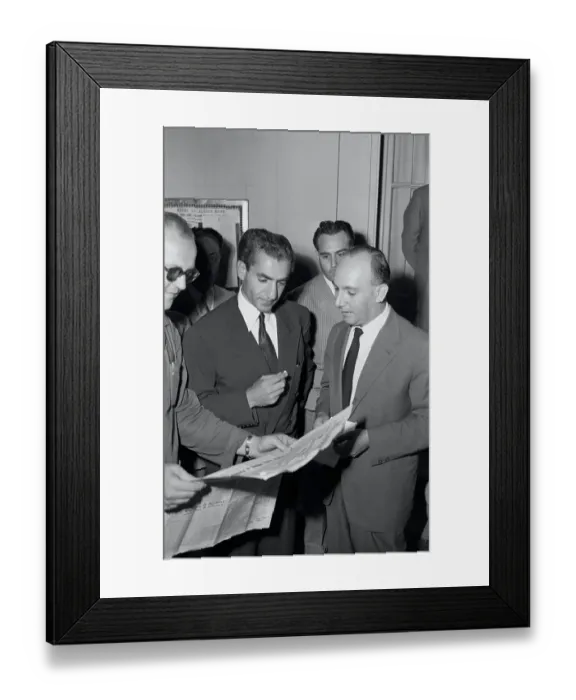 Framed Print : Shah Mohammed Pahlevi Reading a Report Framed Print : Shah Mohammed Pahlevi Reading a Report