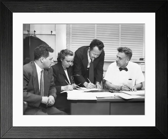 Framed Print : Dr. Alfred C. Kinsey and Research Staff Framed Print : Dr. Alfred C. Kinsey and Research Staff