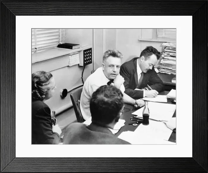 Framed Print : Dr. Alfred C. Kinsey and His Staff Framed Print : Dr. Alfred C. Kinsey and His Staff