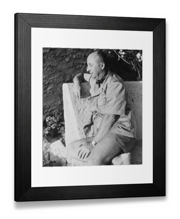 Framed Print : Christian Dior, Profile, Seated Framed Print : Christian Dior, Profile, Seated