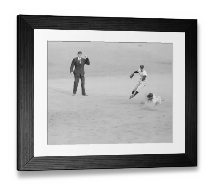 Framed Print : Al Rosen Sliding into Second Base Framed Print : Al Rosen Sliding into Second Base