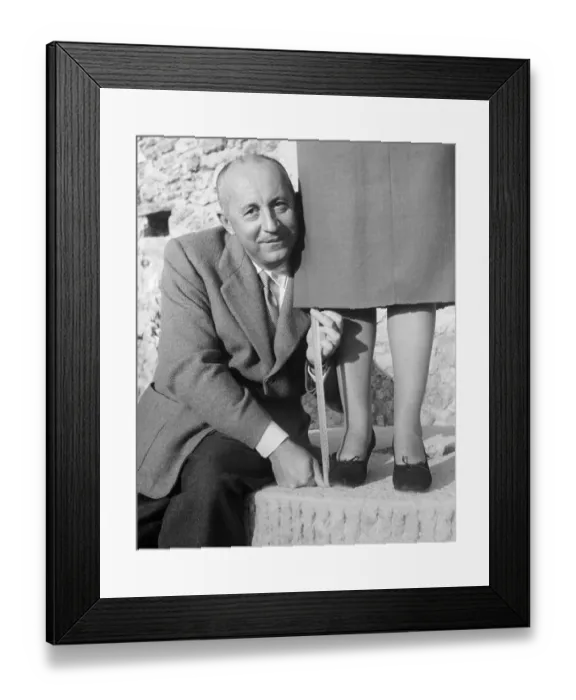 Framed Print : Christian Dior Illustrating New Hemline Framed Print : Christian Dior Illustrating New Hemline