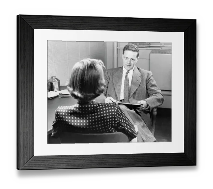 Framed Print : Doctors Interviewing Lady Framed Print : Doctors Interviewing Lady