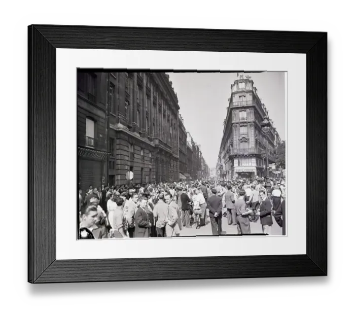 Framed Print : Crowd of Strikers Gather in Street Framed Print : Crowd of Strikers Gather in Street