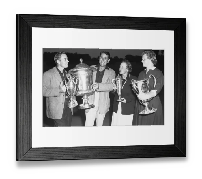 Framed Print : Golfers With Trophy Framed Print : Golfers With Trophy