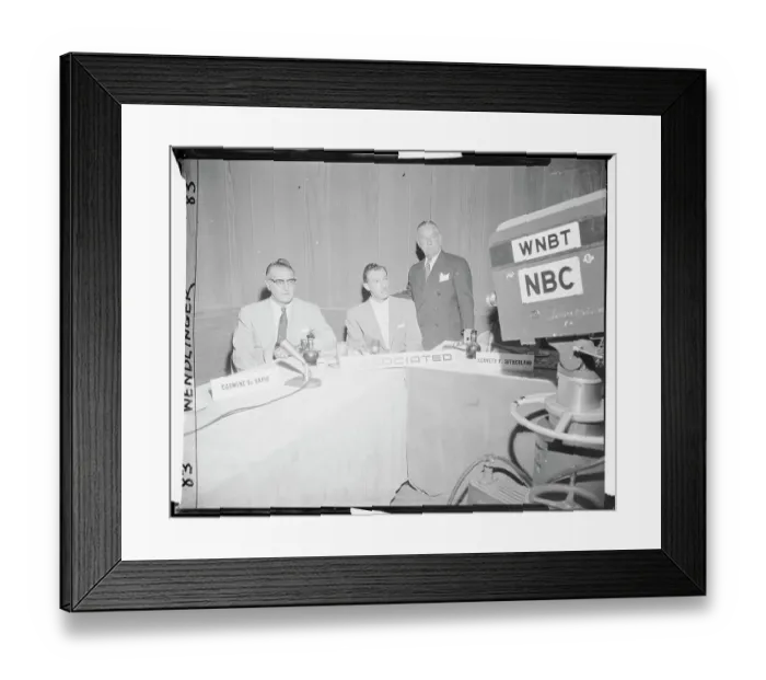 Framed Print : Carmine De Sapio and Kenneth Sutherland at Debate Framed Print : Carmine De Sapio and Kenneth Sutherland at Debate