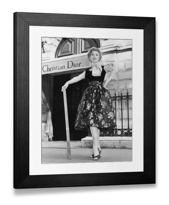 Framed Print : Zsa Zsa Gabor Outside Dior House Framed Print : Zsa Zsa Gabor Outside Dior House