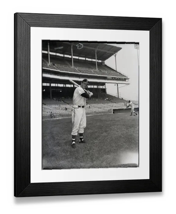 Framed Print : Ed Mathews in Full-Length Batting Position Framed Print : Ed Mathews in Full-Length Batting Position