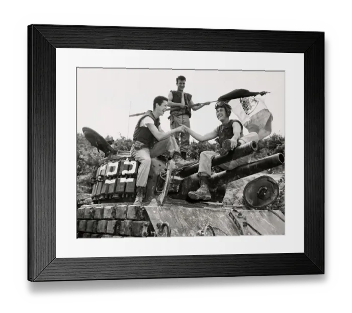 Framed Print : Tank Crew Celebrates Cease-Fire Framed Print : Tank Crew Celebrates Cease-Fire