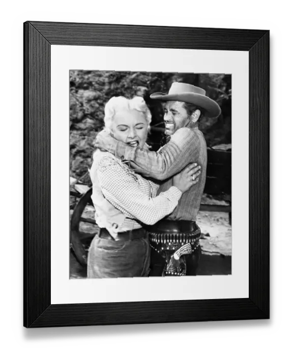 Framed Print : Barbara Payton and Tom Neal in Scenes from The Great Jesse James Raid Framed Print : Barbara Payton and Tom Neal in Scenes from The Great Jesse James Raid