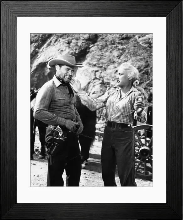 Framed Print : Barbara Payton and Tom Neal in Scenes from The Great Jesse James Raid Framed Print : Barbara Payton and Tom Neal in Scenes from The Great Jesse James Raid