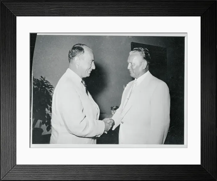 Framed Print : Adlai Stevenson Being Welcomed by Marshal Tito Framed Print : Adlai Stevenson Being Welcomed by Marshal Tito