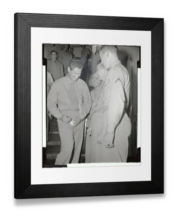 Framed Print : Ted Williams Signing Baseball for Fans Framed Print : Ted Williams Signing Baseball for Fans