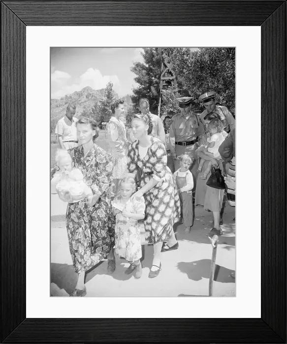 Framed Print : Police Taking Women with Children into Custody Framed Print : Police Taking Women with Children into Custody
