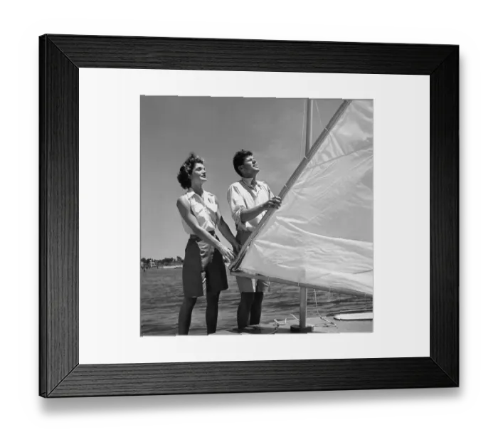 Framed Print : Jack And Jackie Kennedy With Boat Framed Print : Jack And Jackie Kennedy With Boat