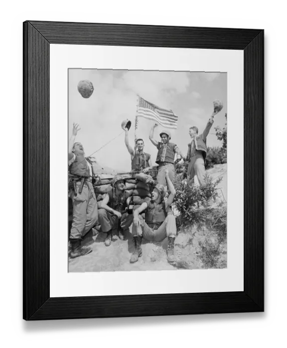 Framed Print : Soldiers Celebrate Cease-Fire Framed Print : Soldiers Celebrate Cease-Fire