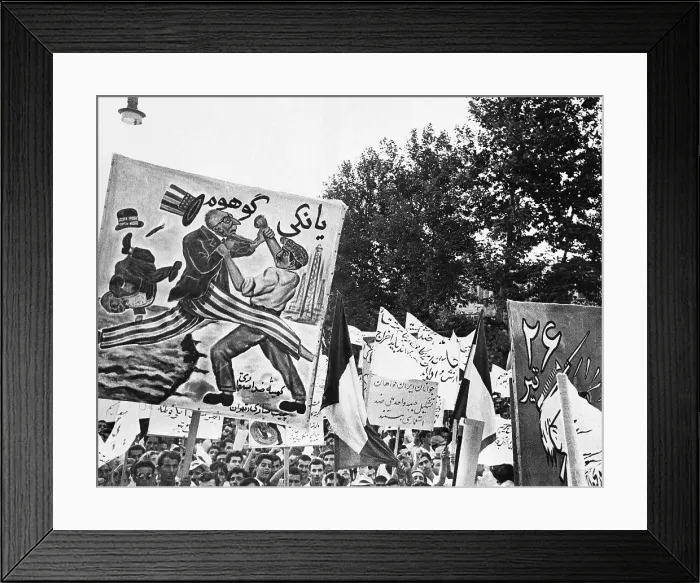 Framed Print : Communist Iranians Hold Signs at Demonstration Framed Print : Communist Iranians Hold Signs at Demonstration