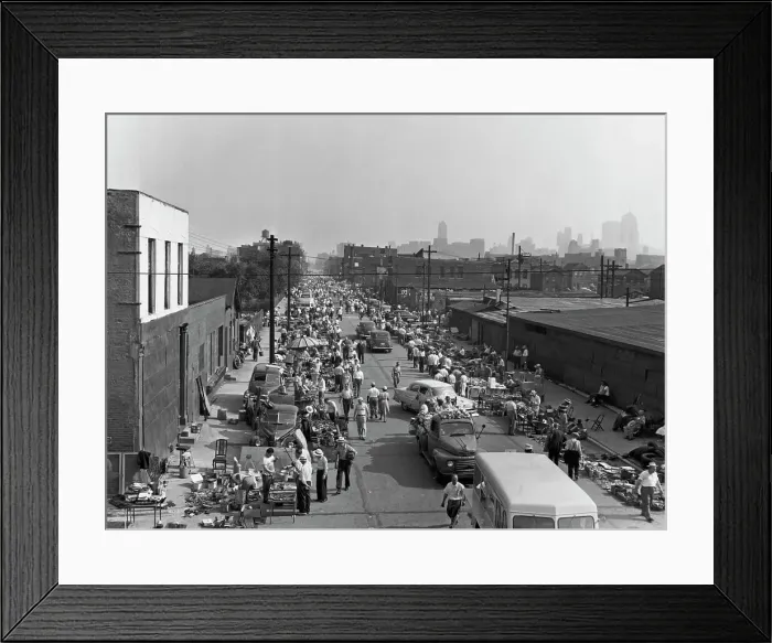 Framed Print : Jefferson Street Flea Market, 1953