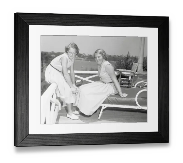 Framed Print : Princesses Beatrix and Irene Relaxing Outside Framed Print : Princesses Beatrix and Irene Relaxing Outside