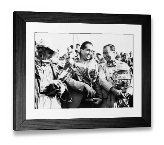 Framed Print : Champs With Trophies At Silverstone