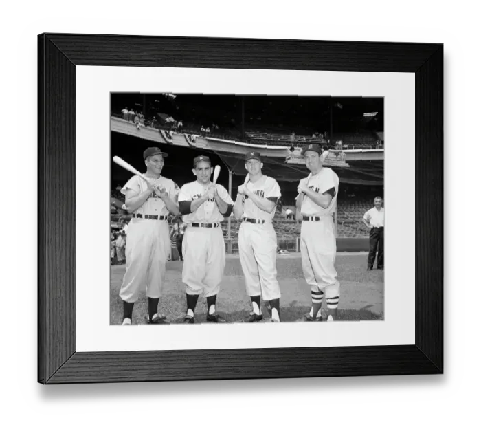 Framed Print : Y.Berra, A.Rosen, M.Mantle, G.Kell In Pose