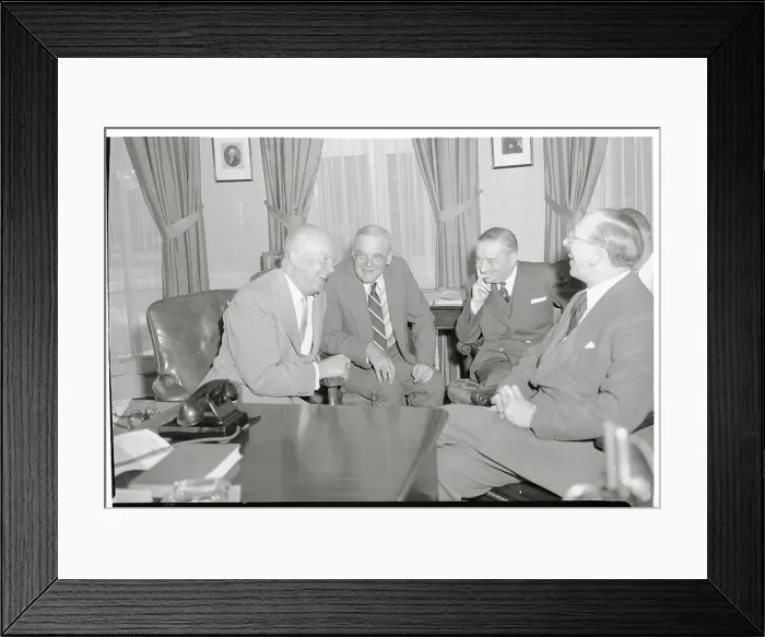 Framed Print : President Dwight Eisenhower and John Foster Dulles with British Leaders Framed Print : President Dwight Eisenhower and John Foster Dulles with British Leaders