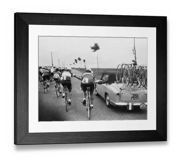 Framed Print : Support Car During Tour De France