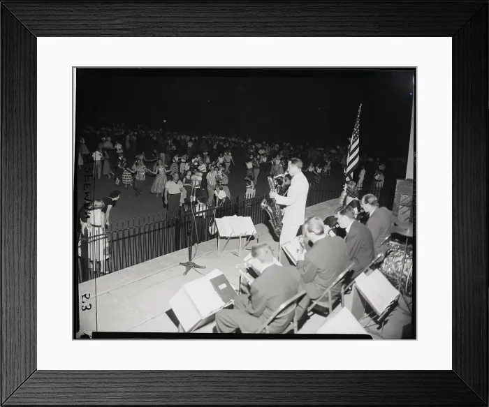 Framed Print : Band Plays, People Dance In Prospect Par Framed Print : Band Plays, People Dance In Prospect Par