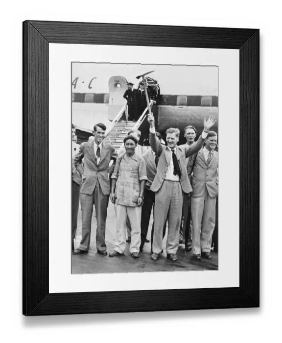 Framed Print : Everest Mountaineers Arriving in London Framed Print : Everest Mountaineers Arriving in London