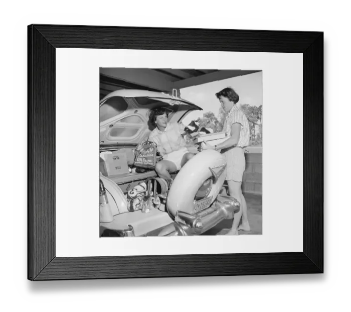 Framed Print : Babe Didrikson and Betty Dodd Unpacking Car Framed Print : Babe Didrikson and Betty Dodd Unpacking Car