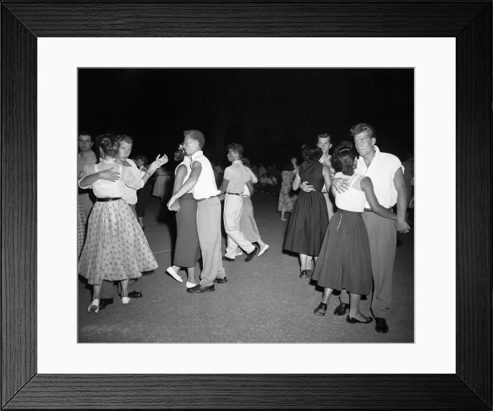 Framed Print : Couples Dancing Outdoors Framed Print : Couples Dancing Outdoors