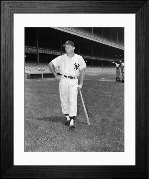 Framed Print : Mickey Mantle Leaning On Bat Framed Print : Mickey Mantle Leaning On Bat