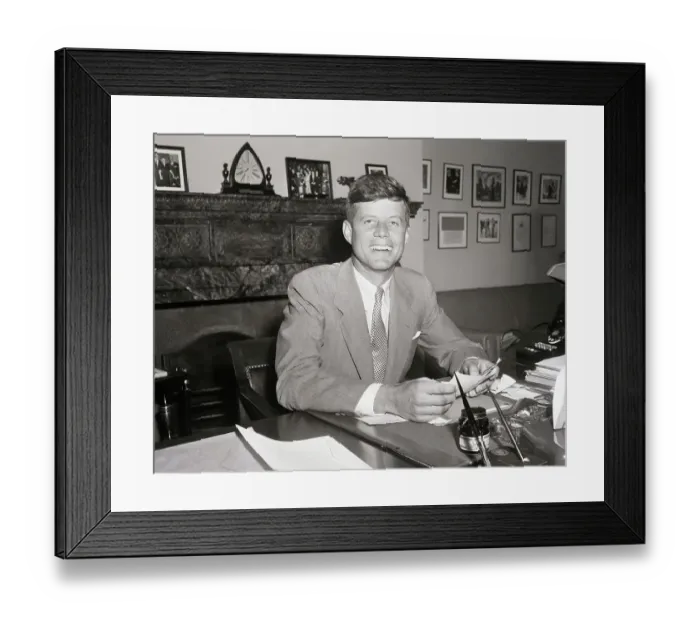 Framed Print : Sen John F Kennedy At Desk Framed Print : Sen John F Kennedy At Desk