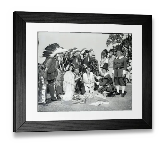 Framed Print : Purchase Of Manhattan Island Reenctment